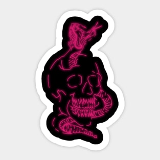 Neon Skull T Sticker